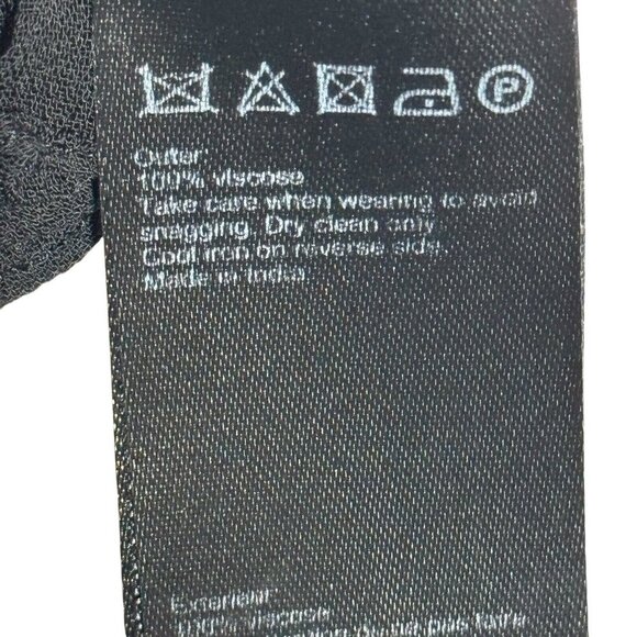 AllSaints Top Womens Dakota Embroidered Eyelet Blouse Sheer Black US size 2 UK 6 - Picture 9 of 10